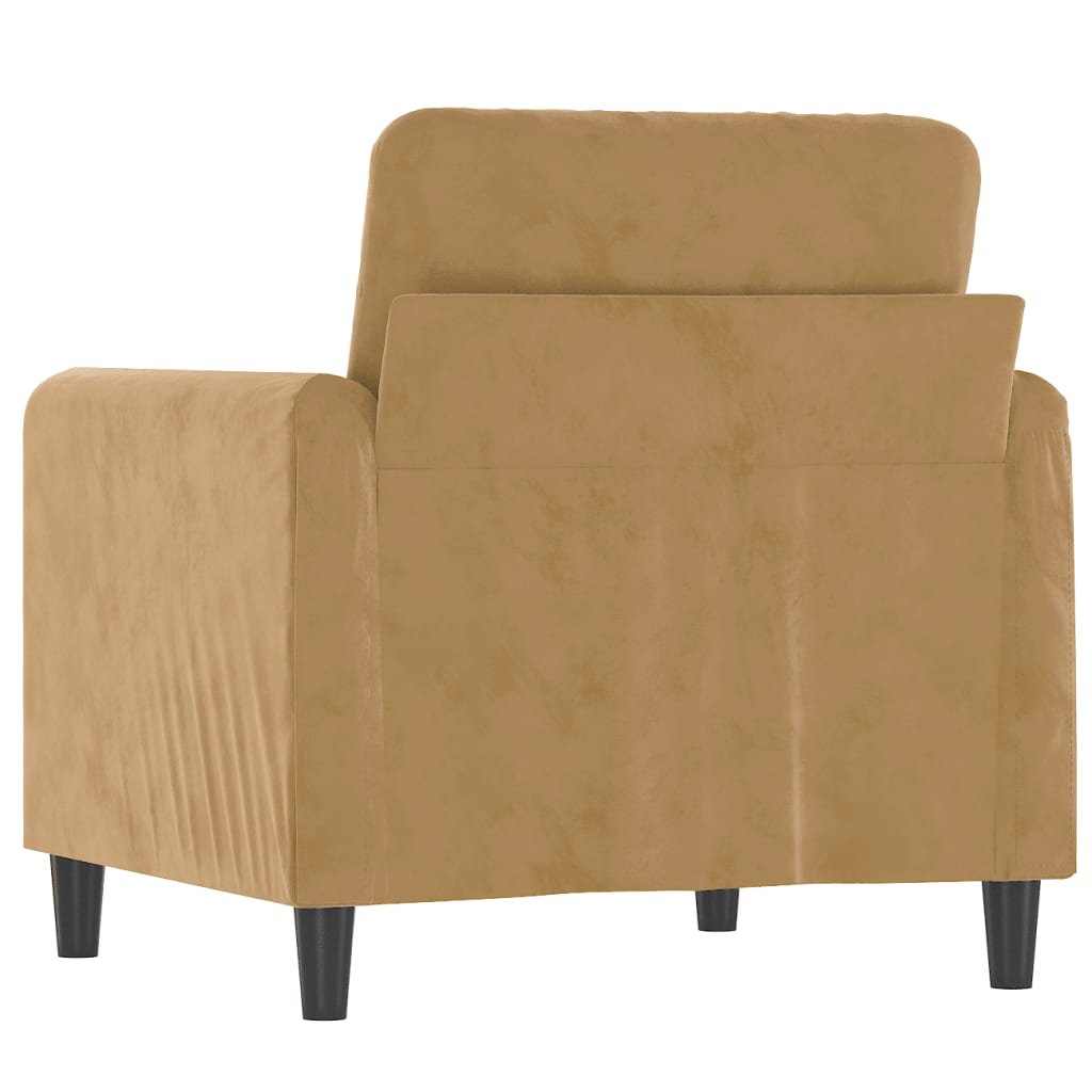 60 cm brown velvet armchair
