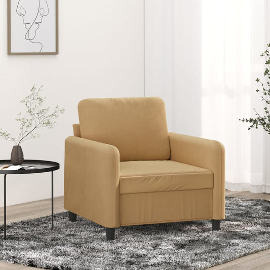 60 cm brown velvet armchair