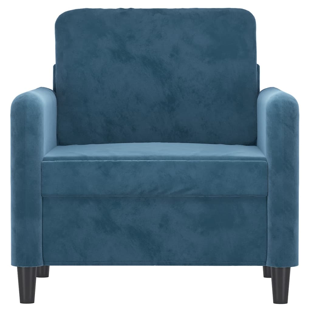 60 cm blue velvet armchair