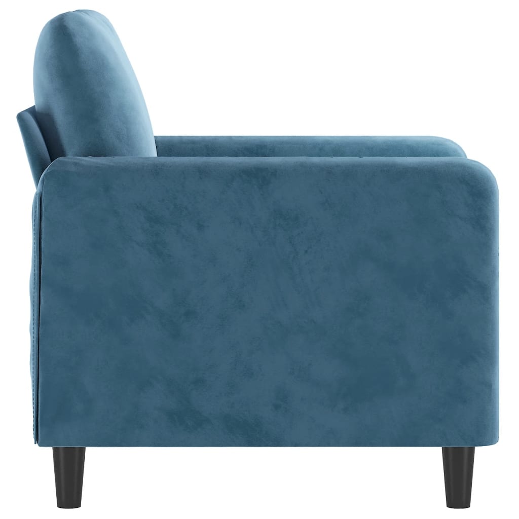 60 cm blue velvet armchair
