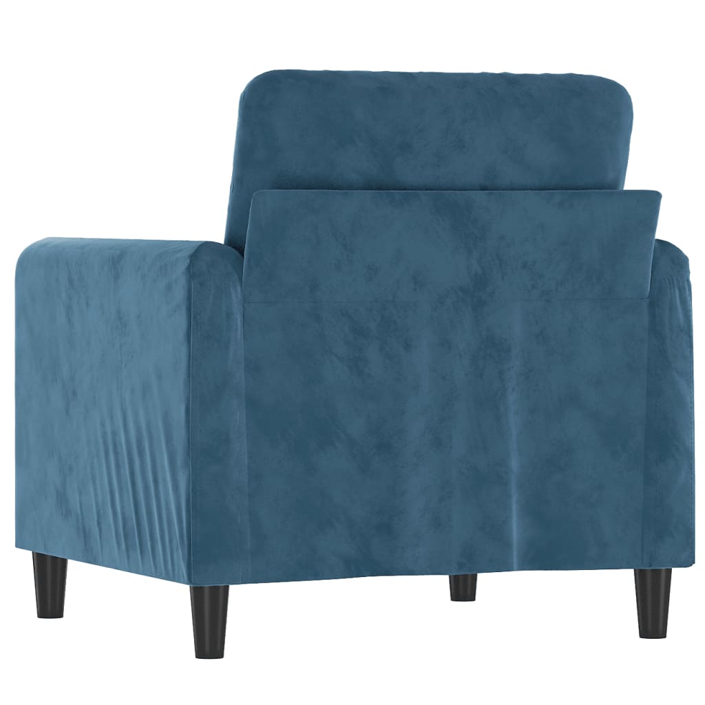 60 cm blue velvet armchair