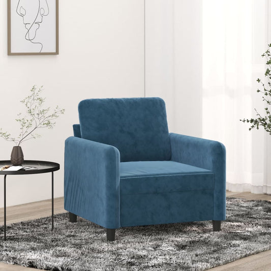 60 cm blue velvet armchair