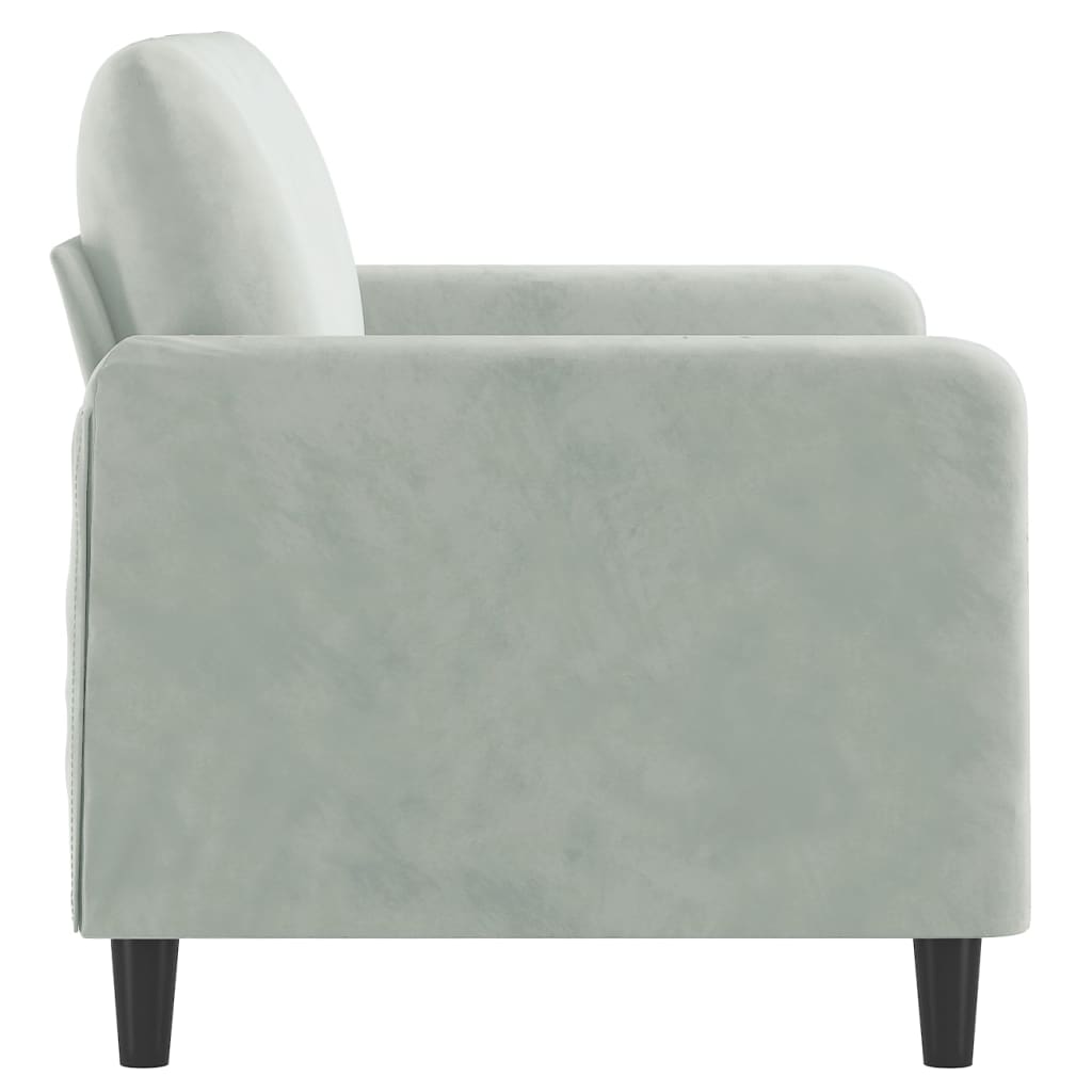 2-seater sofa 120 cm light grey velvet