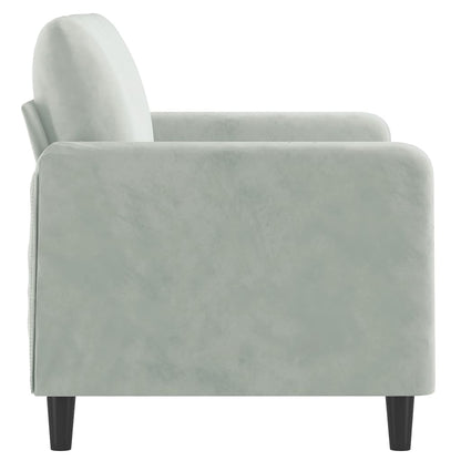 2-seater sofa 120 cm light grey velvet