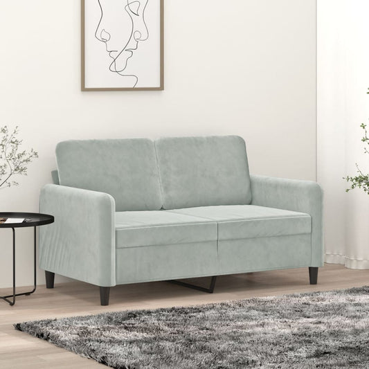 2-seater sofa 120 cm light grey velvet