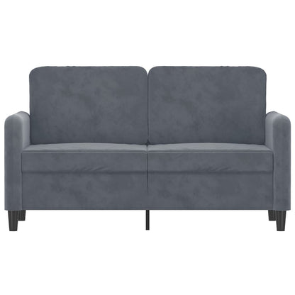Sofá de 2 lugares 120 cm veludo cinza-escuro