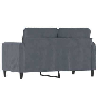 Sofá de 2 lugares 120 cm veludo cinza-escuro