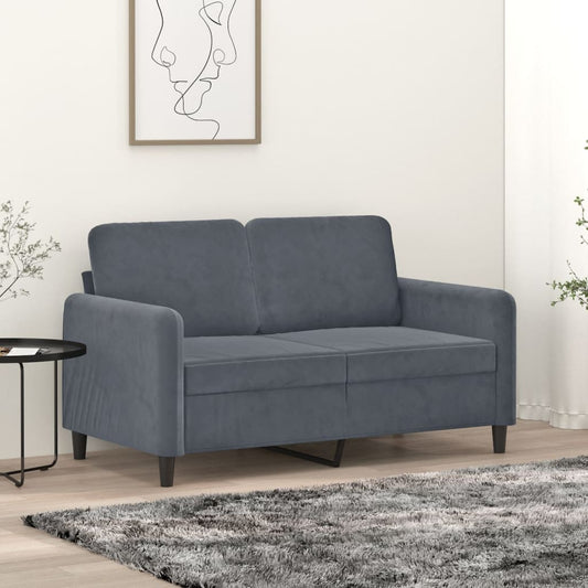 2-seater sofa 120 cm dark grey velvet