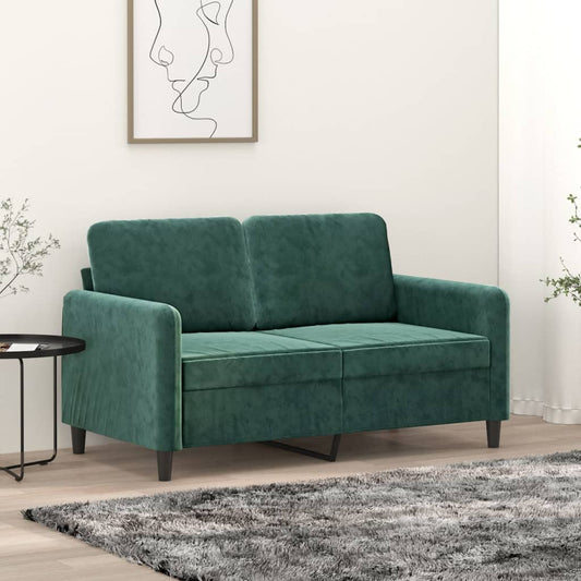 2-seater sofa 120 cm dark green velvet