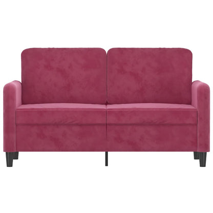 2-seater velvet sofa 120 cm red