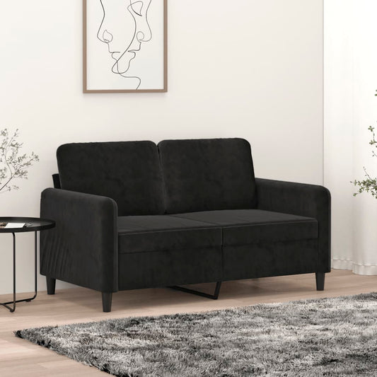 2-seater velvet sofa 120 cm black