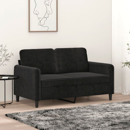 2-seater velvet sofa 120 cm black