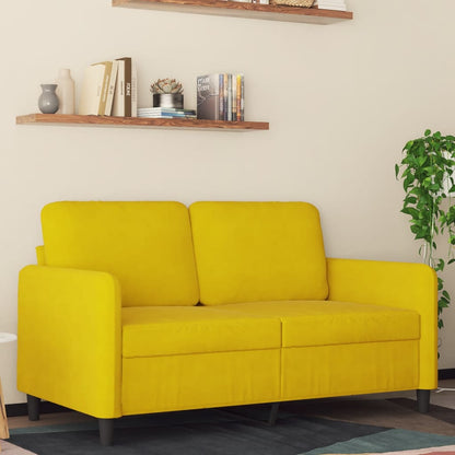 2-seater velvet sofa 120 cm yellow