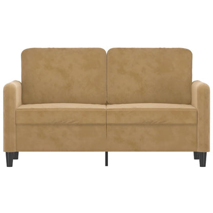 2-seater velvet sofa 120 cm brown
