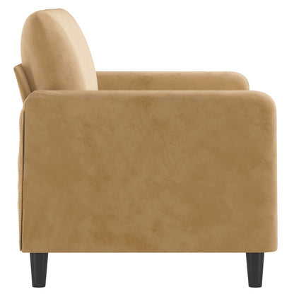 2-seater velvet sofa 120 cm brown