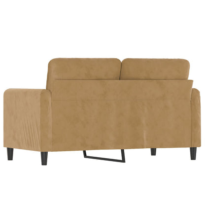 2-seater velvet sofa 120 cm brown