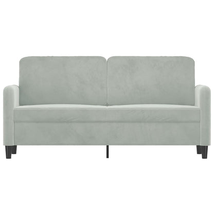 Sofá de 2 lugares 140 cm veludo cinza-claro