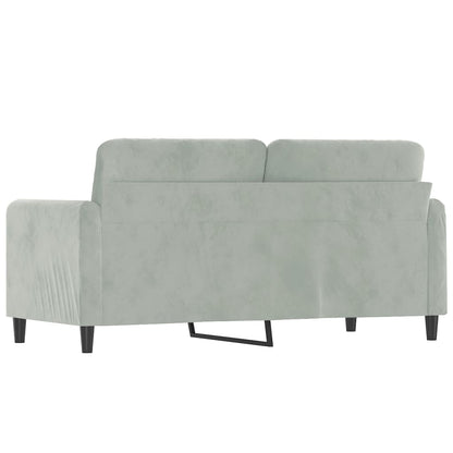 Sofá de 2 lugares 140 cm veludo cinza-claro