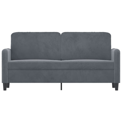 Sofá de 2 lugares 140 cm veludo cinza-escuro