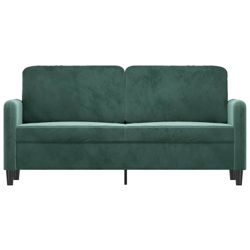 2-seater sofa 140 cm dark green velvet