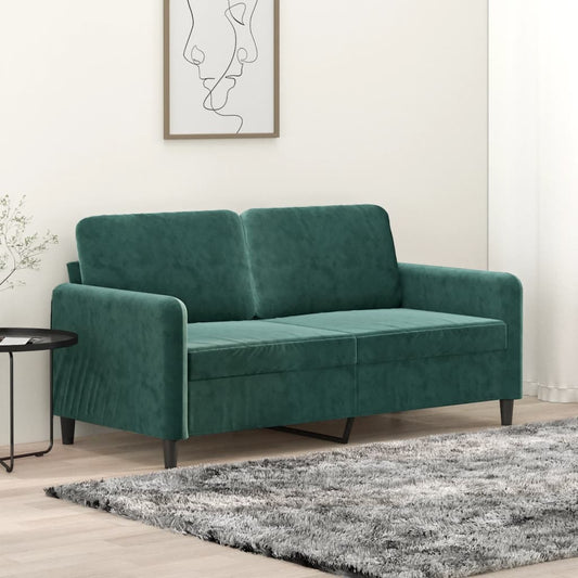 2-seater sofa 140 cm dark green velvet