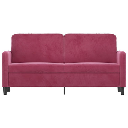 Sofá de 2 lugares veludo 140 cm vermelho tinto