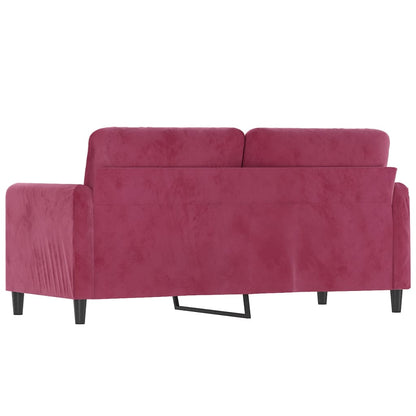 Sofá de 2 lugares veludo 140 cm vermelho tinto