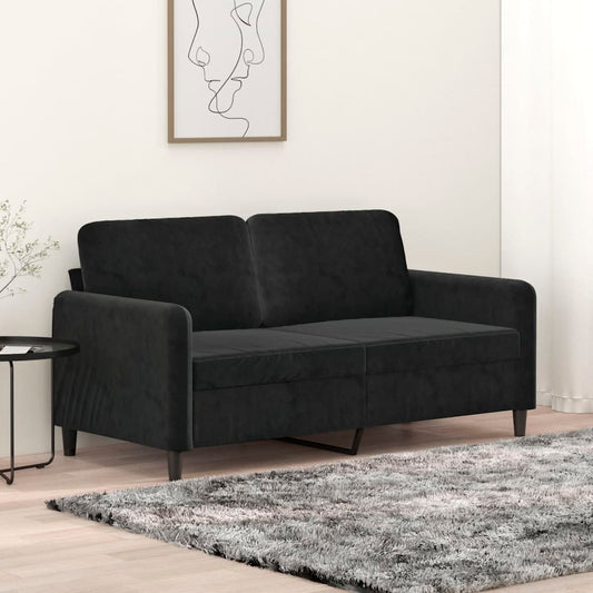 2-seater velvet sofa 140 cm black