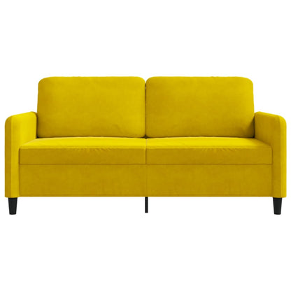 2-seater velvet sofa 140 cm yellow