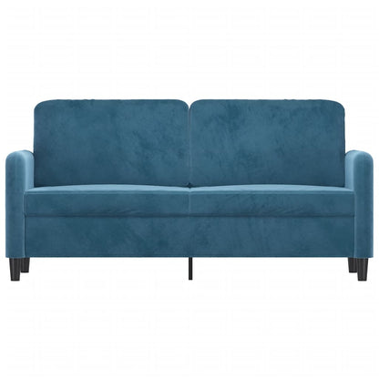 Sofá de 2 lugares veludo 140 cm azul