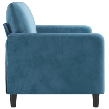 Sofá de 2 lugares veludo 140 cm azul