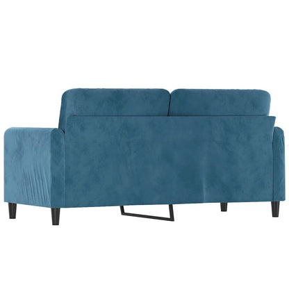 Sofá de 2 lugares veludo 140 cm azul