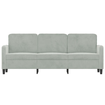 Sofá de 3 lugares 180 cm veludo cinzento-claro