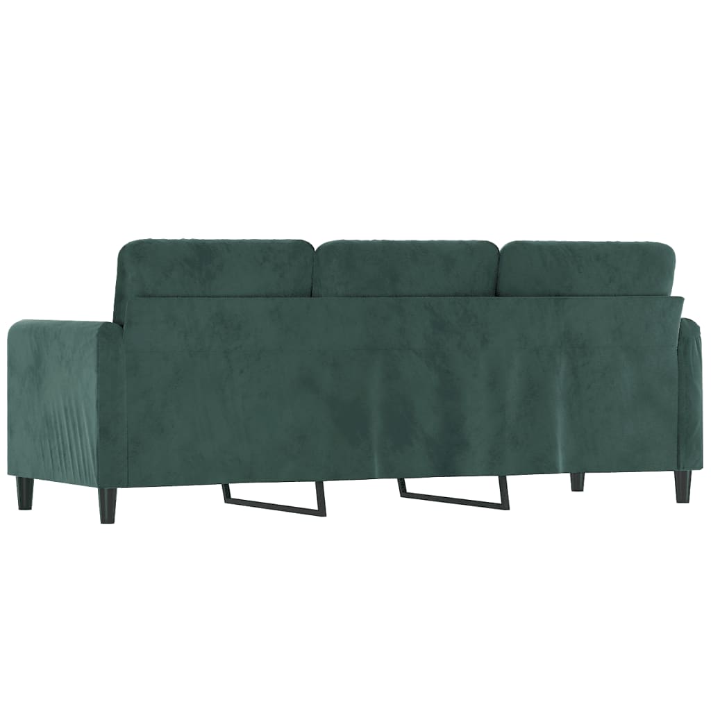 3-seater sofa 180 cm dark green velvet