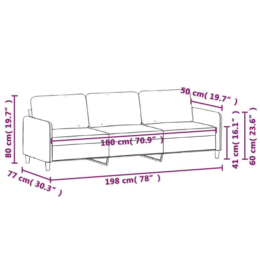 3-seater sofa 180 cm dark green velvet