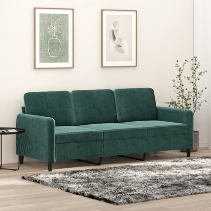 3-seater sofa 180 cm dark green velvet