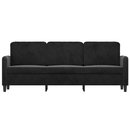3-seater sofa 180 cm black velvet