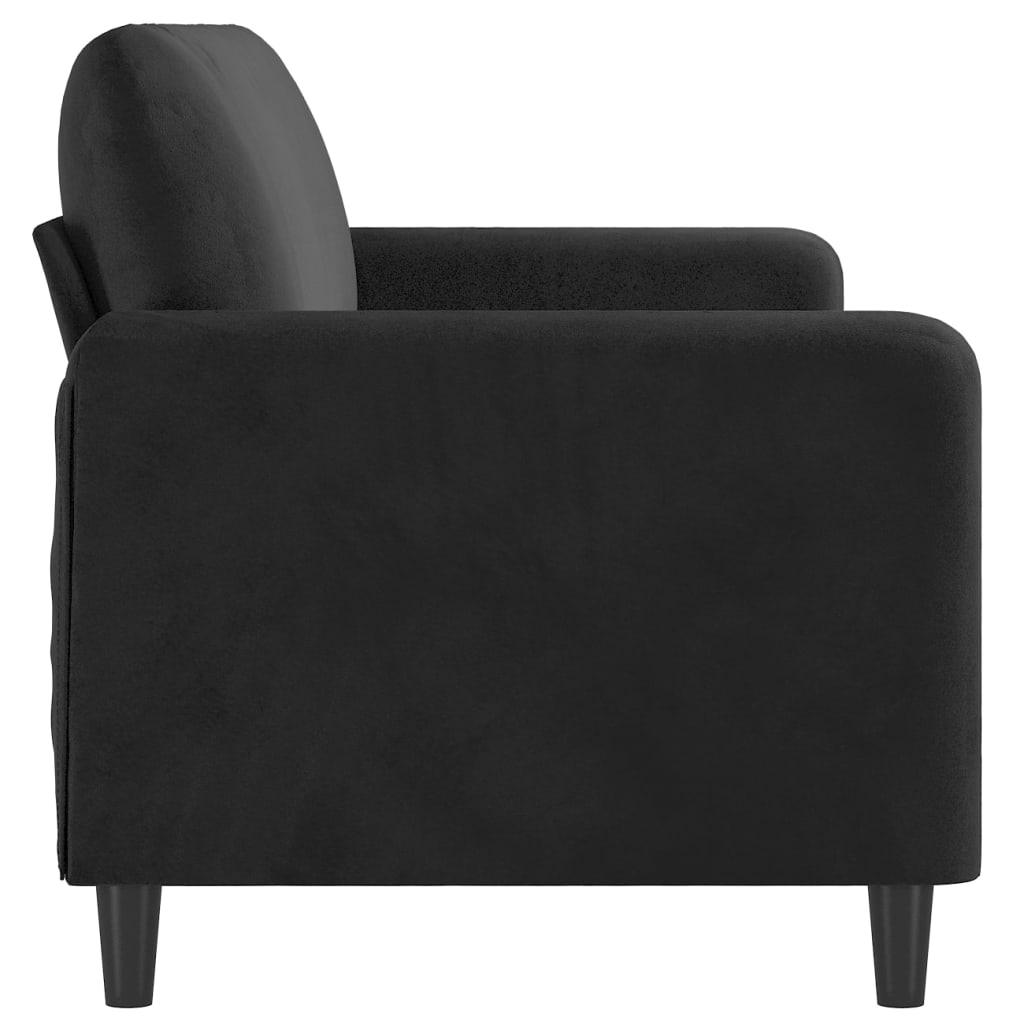 3-seater sofa 180 cm black velvet