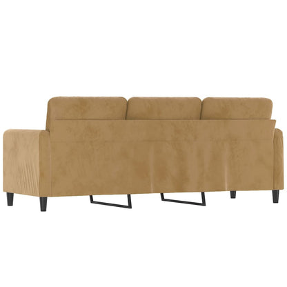 Sofá de 3 lugares 180 cm veludo castanho