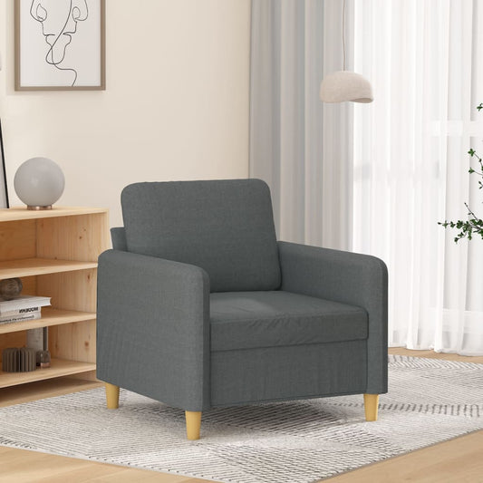60 cm armchair in dark grey fabric