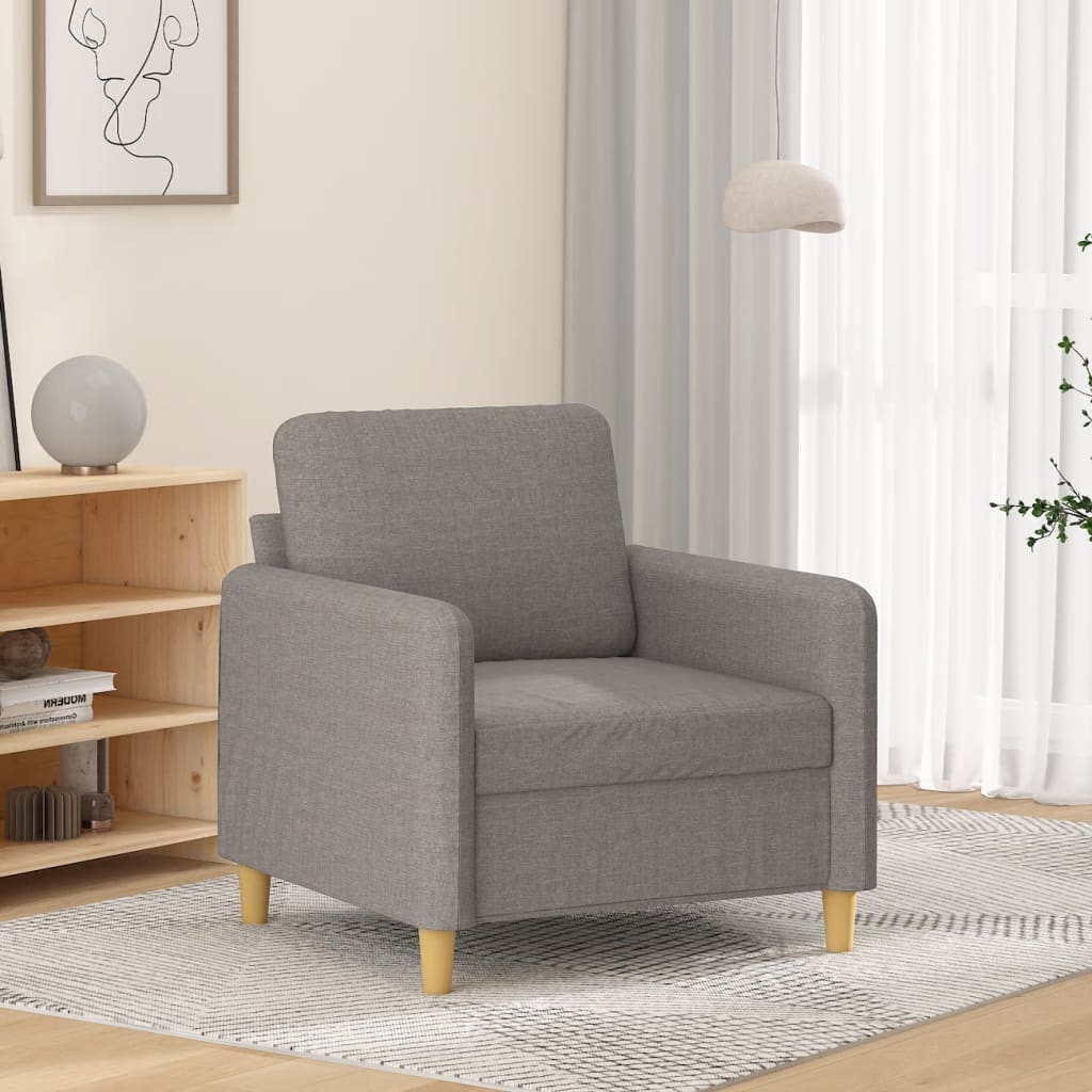 60 cm grey-brown fabric armchair