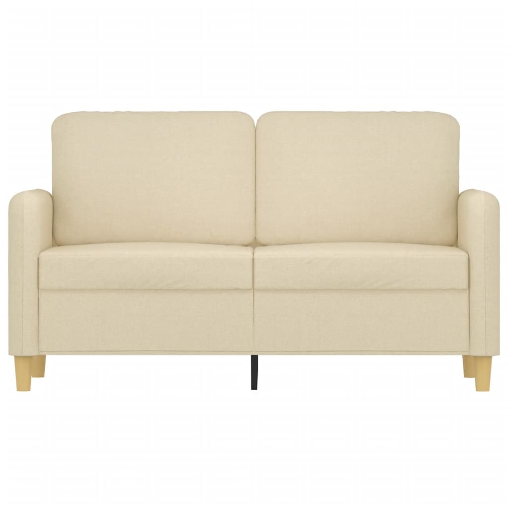 2-seater sofa in cream-colored fabric, 120 cm