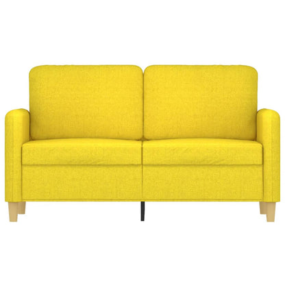 2-seater sofa 120 cm light yellow fabric
