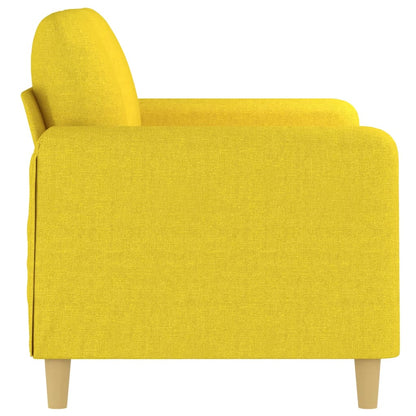 2-seater sofa 120 cm light yellow fabric