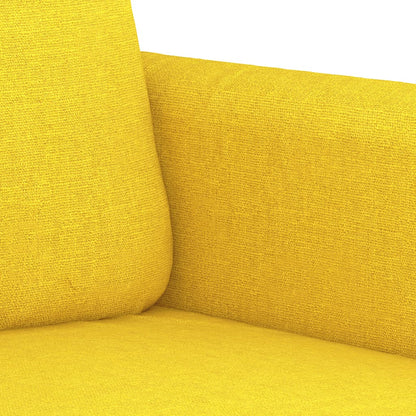 2-seater sofa 120 cm light yellow fabric