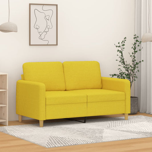 2-seater sofa 120 cm light yellow fabric