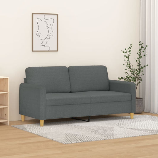 2-seater sofa in fabric 140 cm dark grey