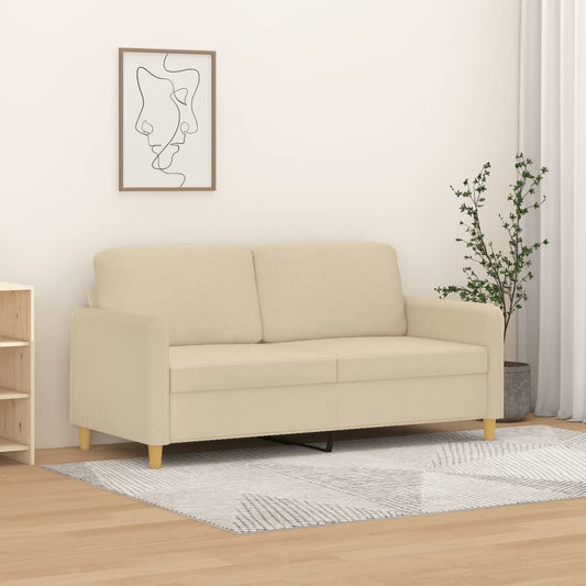 2-seater sofa in cream-colored fabric, 140 cm