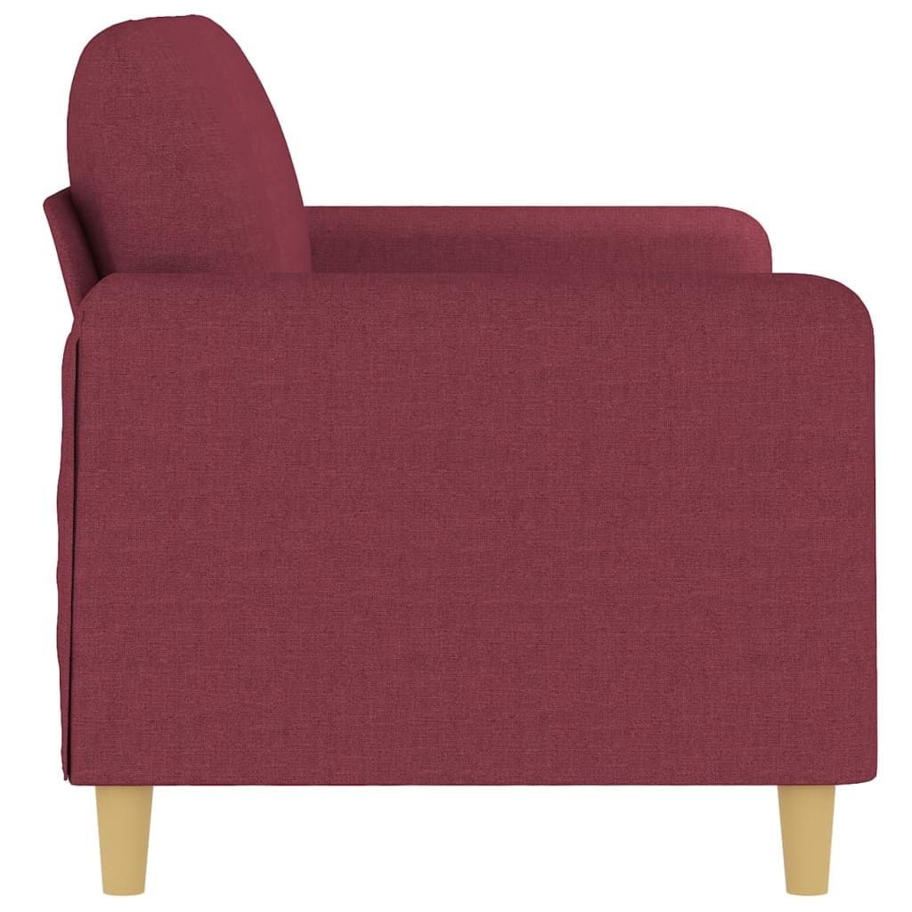 2-seater sofa in 140 cm red fabric