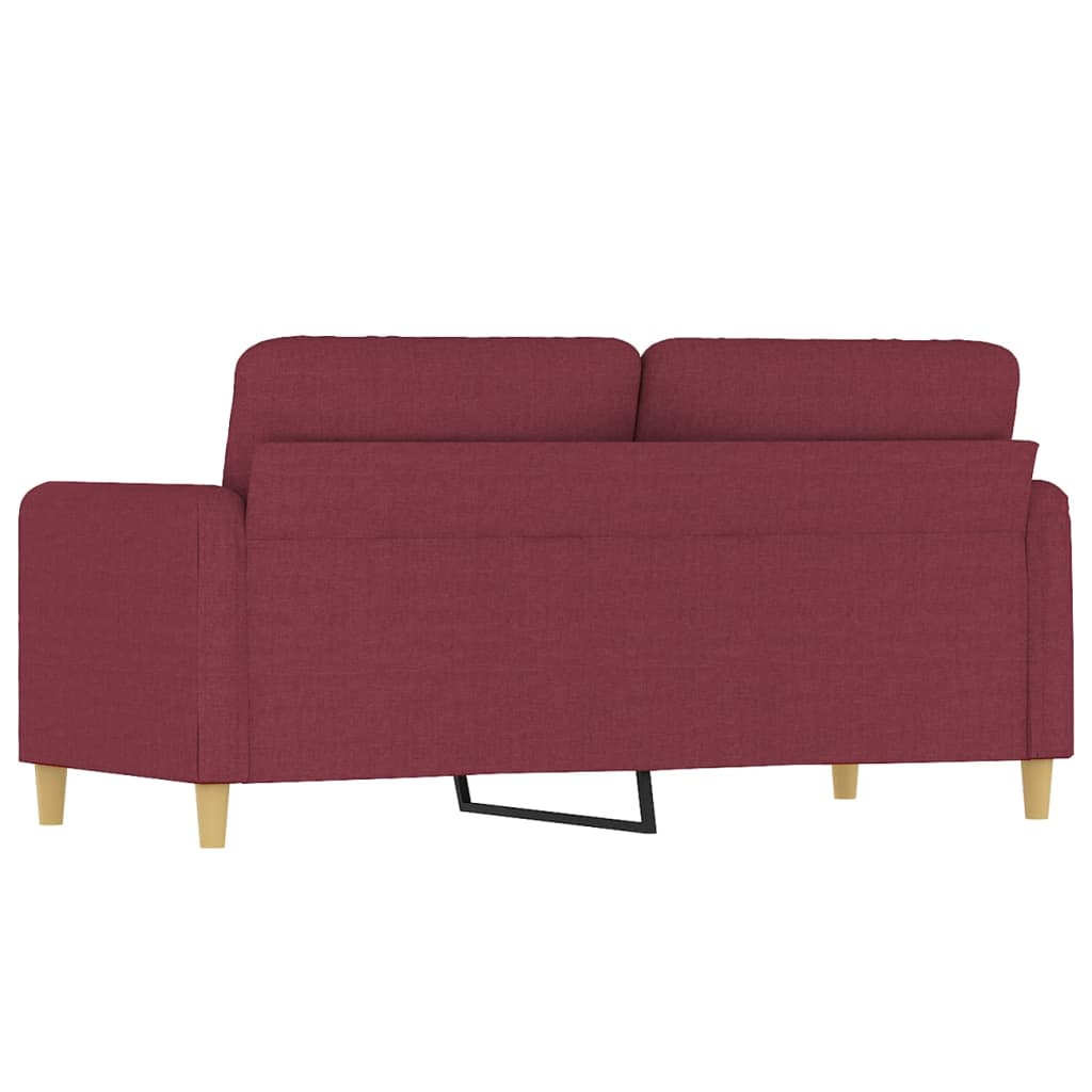 2-seater sofa in 140 cm red fabric